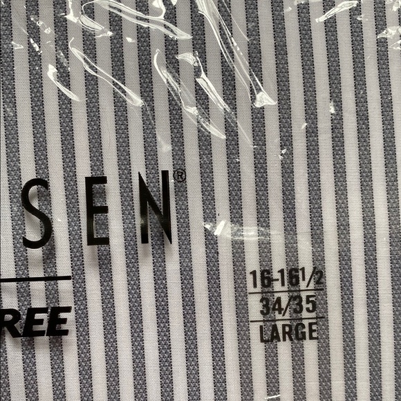 Van Heusen Gray And White Striped Men's Shirt Size Large - Picture 5 of 8